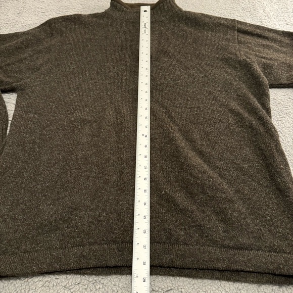 Woolrich Wool Sweater Mens Xl Dark Loden Heather Gray 1/4 Zip Pullover Laine - Picture 7 of 12